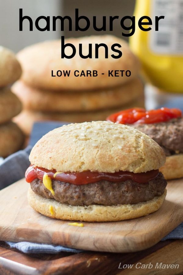 Different varieties of keto burger buns